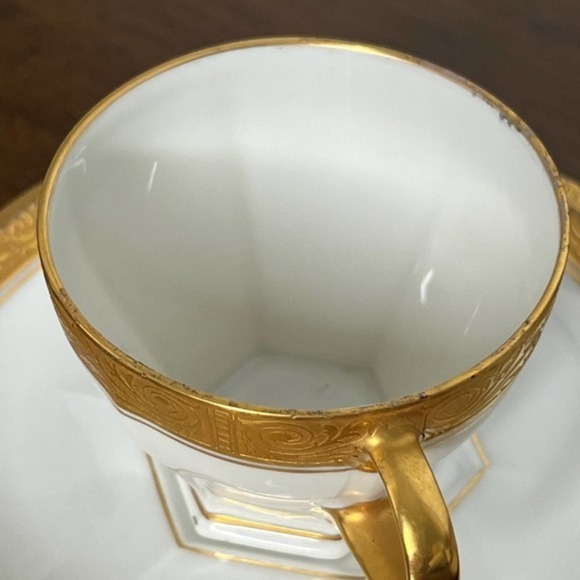 Ovington Bros Co Austria Cup Saucer Demitasse Intricate Gold Encrusted - Picture 9 of 16